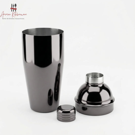 Glossy Black Stainless Steel Cocktail Shaker 750ml