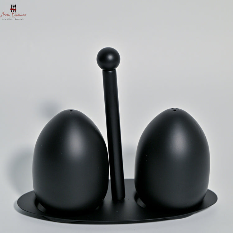 Egg Shaped Stainless Steel Salt and Pepper Shaker Set