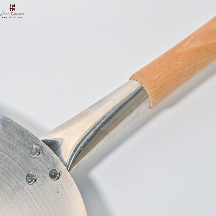 Stainless Steel Chinese Wok with Wooden Handle