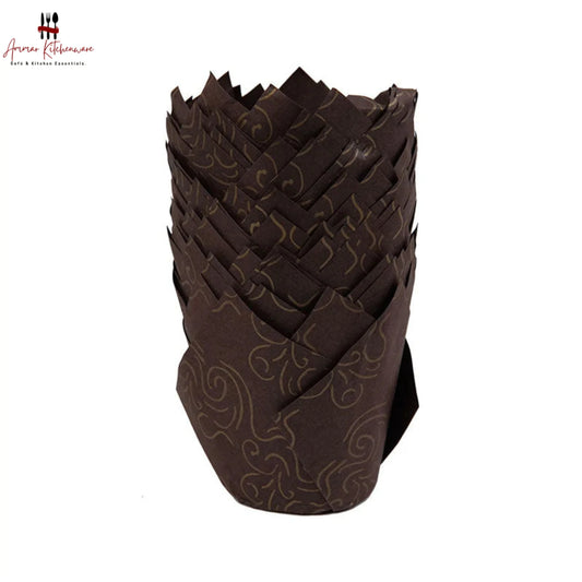 Brown Tulip Cupcake Liners | pack of 100pcs