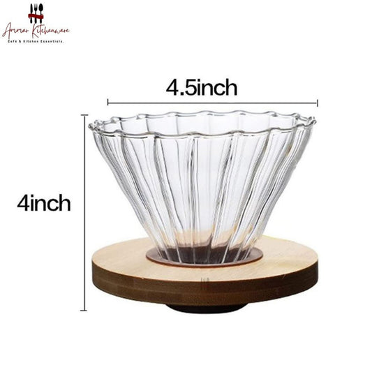 Glass Dripper with Bamboo Base