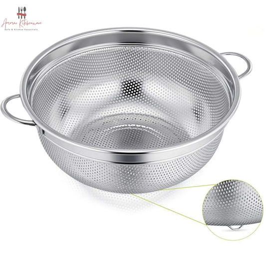 Stainless Steel Fine Perforated Rice Strainer Colander