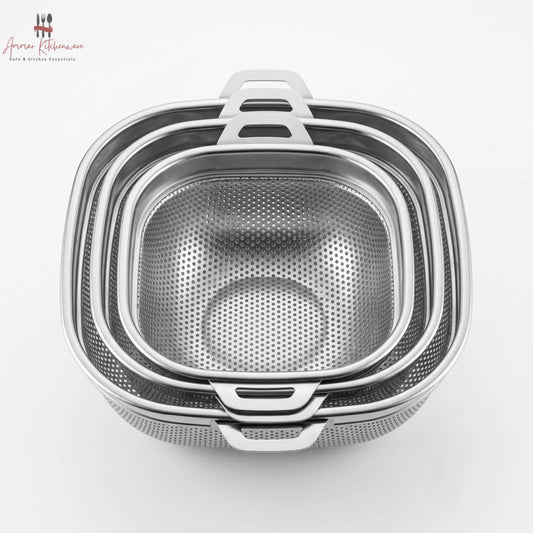 Stainless Steel Square Rice Strainer Colander