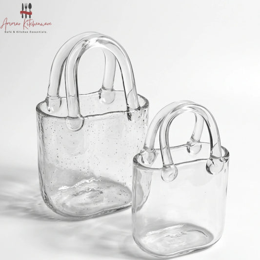 Handbag Shaped Glass Cup for Iced Coffee and Juice
