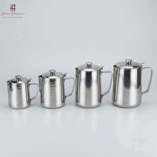 Stainless Steel Milk Frothing Pitcher with Lid