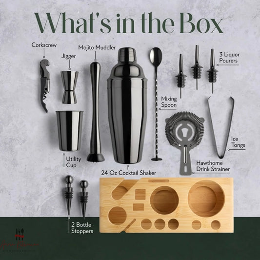Stainless Steel Black Cocktail Shaker Set