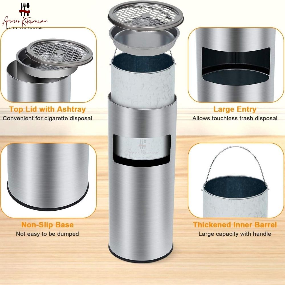 Standing Round Ashtray Bin