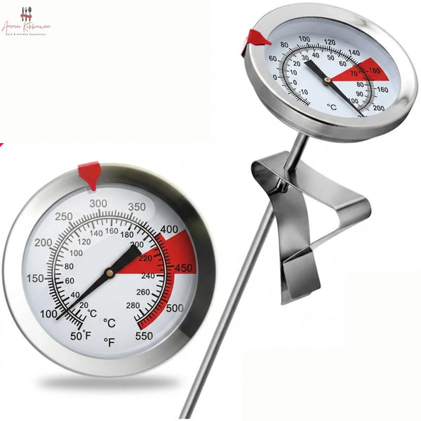 Stainless Steel Clip-on Cooking Thermometer