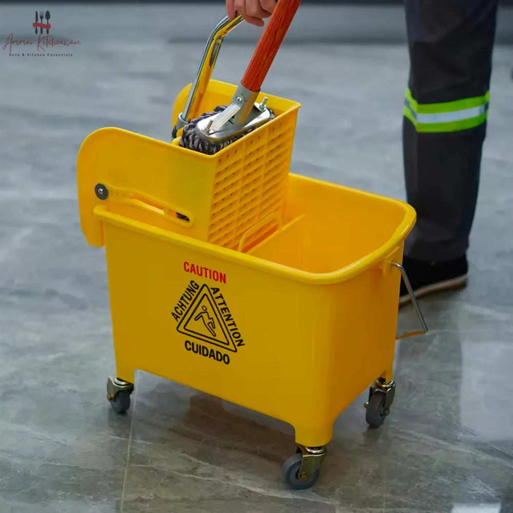 20L Commercial Single Mop Bucket Trolley