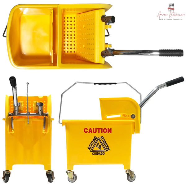 20L Commercial Single Mop Bucket Trolley