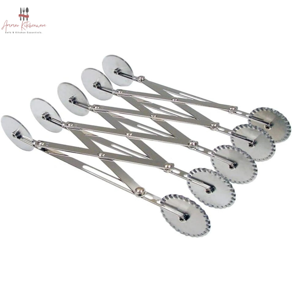 5 Wheel Double Head Stainless Steel Adjustable Pastry & Dough Cutter