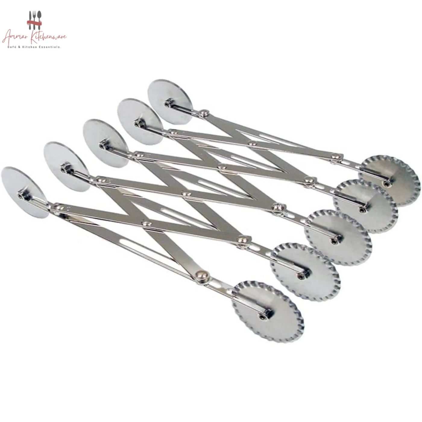 5 Wheel Double Head Stainless Steel Adjustable Pastry & Dough Cutter