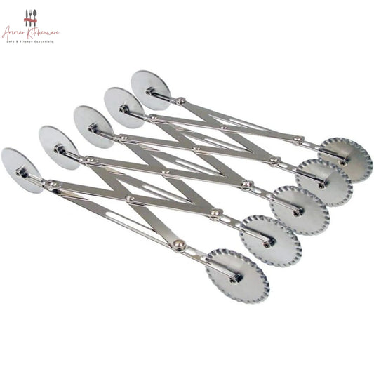 5 Wheel Double Head Stainless Steel Adjustable Pastry & Dough Cutter