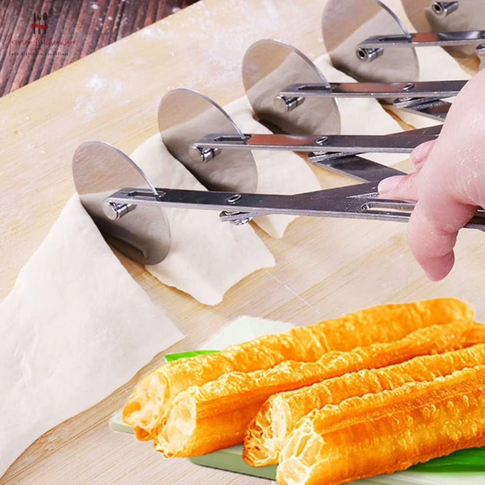5 Wheel Double Head Stainless Steel Adjustable Pastry & Dough Cutter