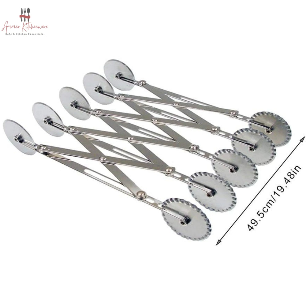5 Wheel Double Head Stainless Steel Adjustable Pastry & Dough Cutter