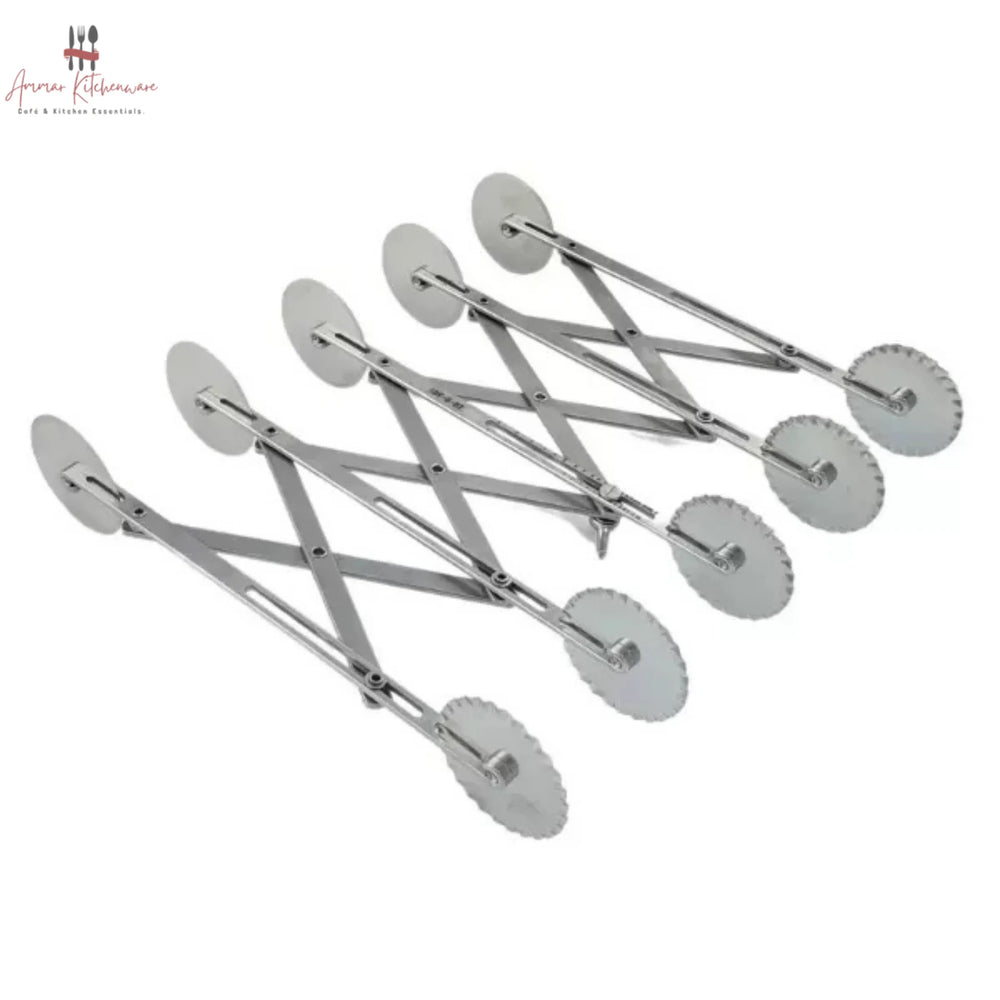5 Wheel Double Head Stainless Steel Adjustable Pastry & Dough Cutter