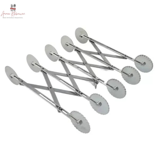 5 Wheel Double Head Stainless Steel Adjustable Pastry & Dough Cutter