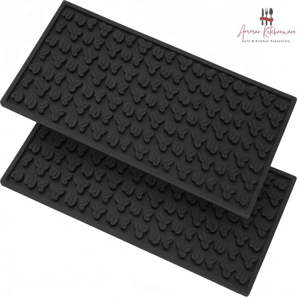 Silicone Bar Spill Mat with Embossed Bean Design