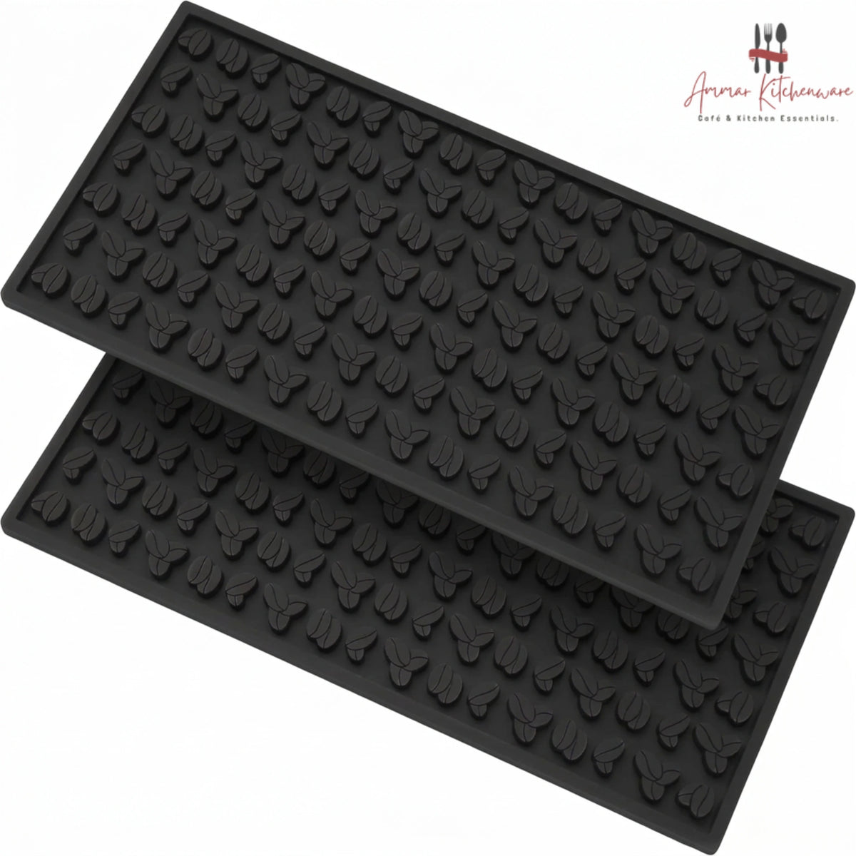 Silicone Bar Spill Mat with Embossed Bean Design