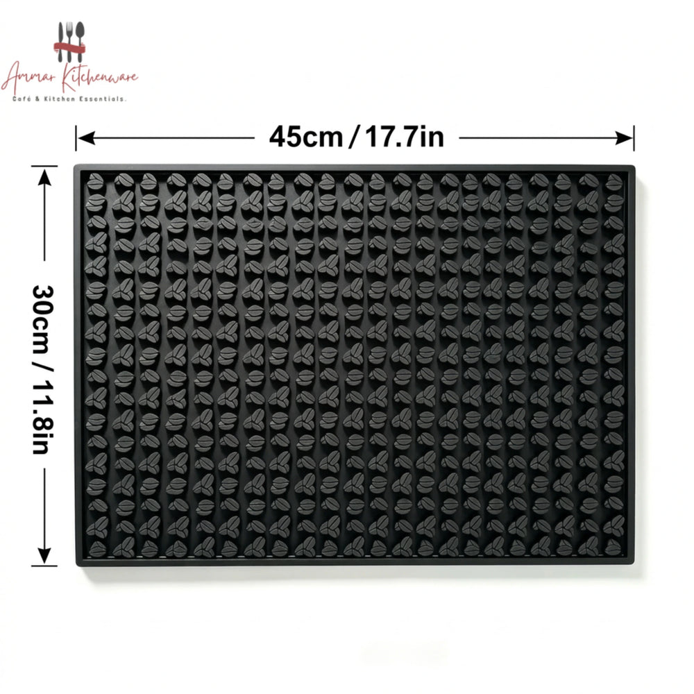Silicone Bar Spill Mat with Embossed Bean Design