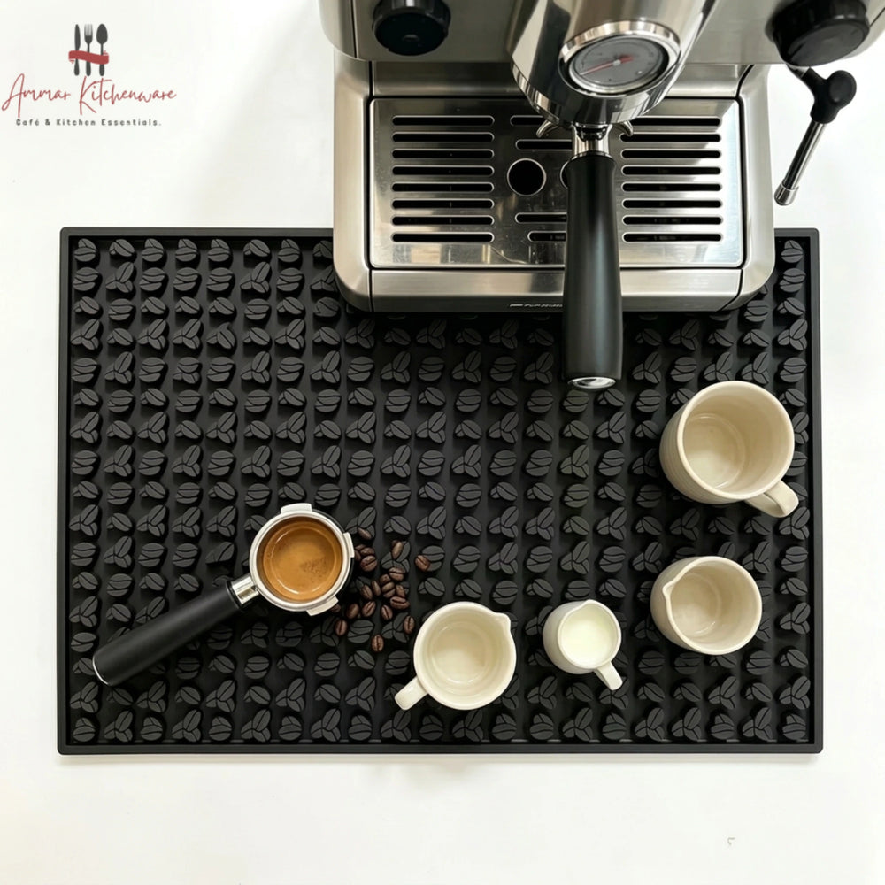 Silicone Bar Spill Mat with Embossed Bean Design