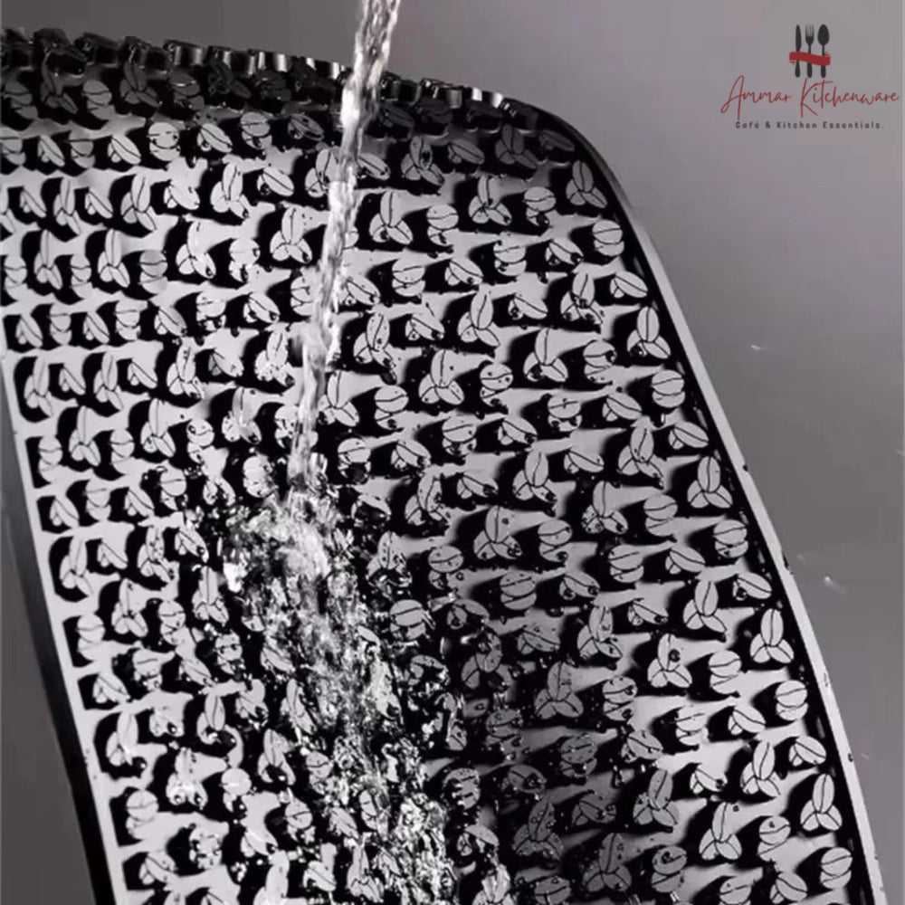 Silicone Bar Spill Mat with Embossed Bean Design