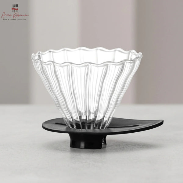 V60 Pour Over Coffee Dripper with Black Base