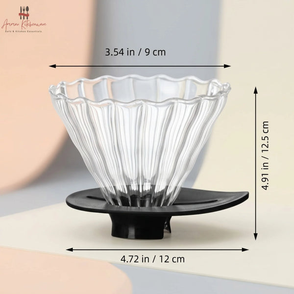 V60 Pour Over Coffee Dripper with Black Base