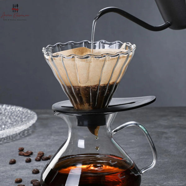 V60 Pour Over Coffee Dripper with Black Base
