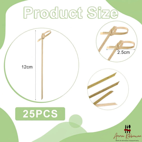 Knotted bamboo skewers with looped handles