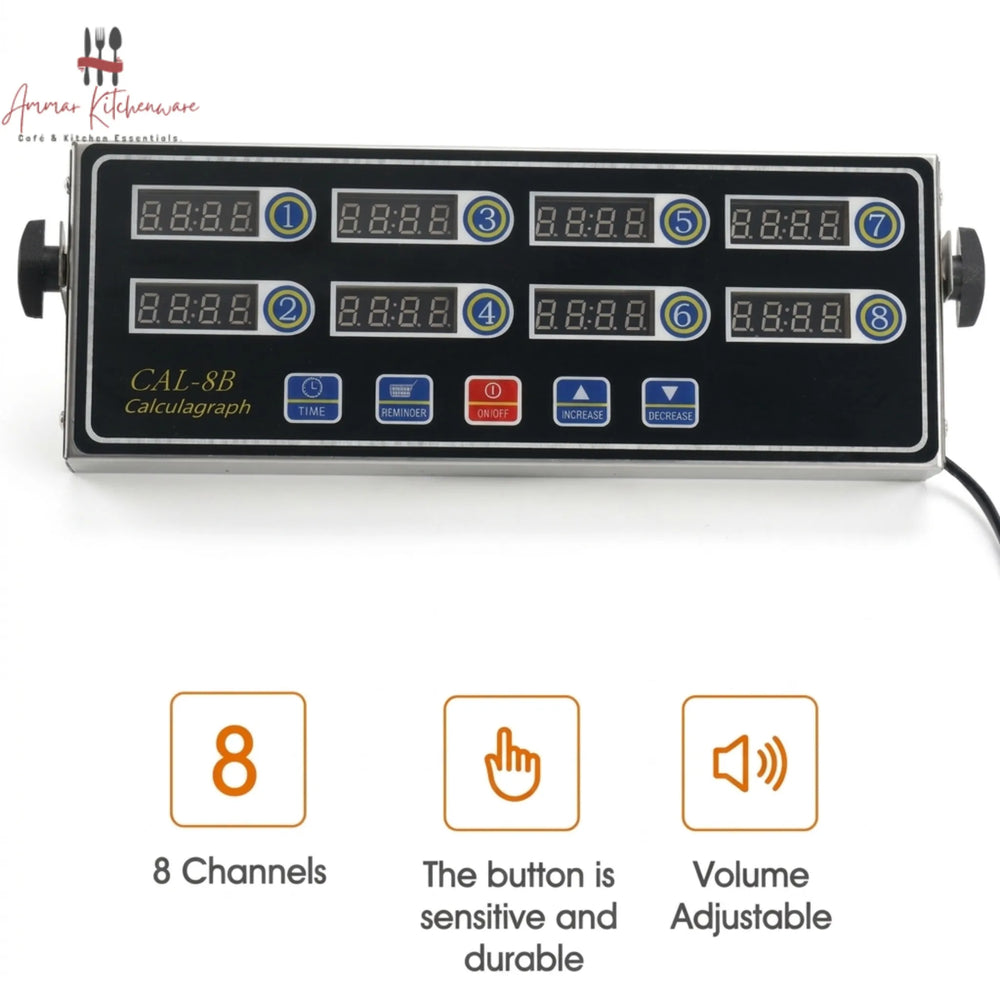 8 Channel Commercial Digital Kitchen Timer