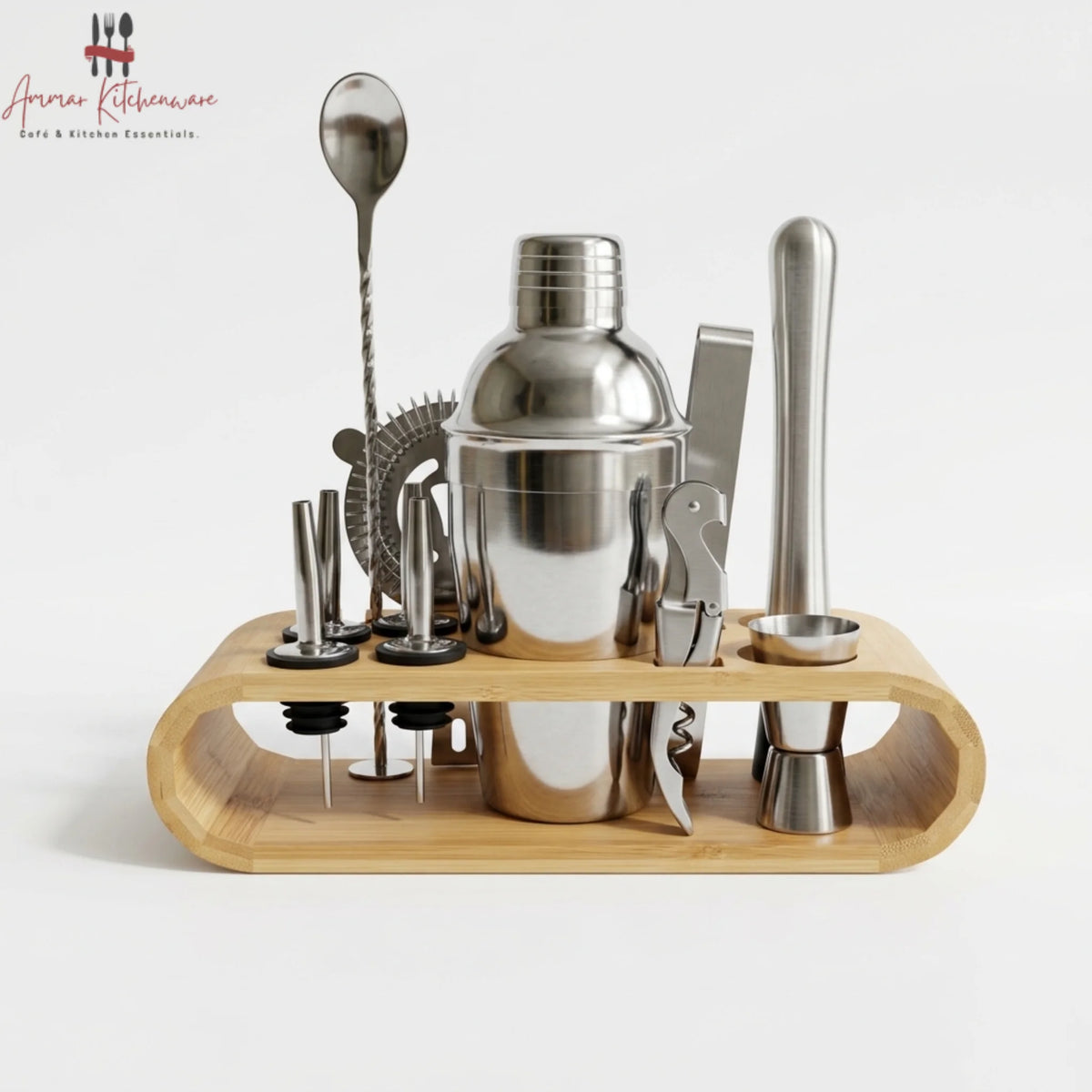 12 Piece Stainless Steel Cocktail Shaker Set
