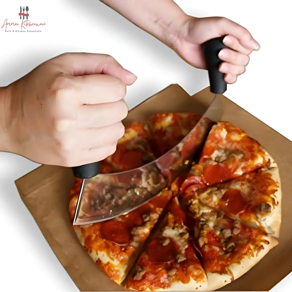 Double Handle Crescent Pizza Cutter