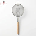 Commercial Double Mesh Strainer with Wooden Handle