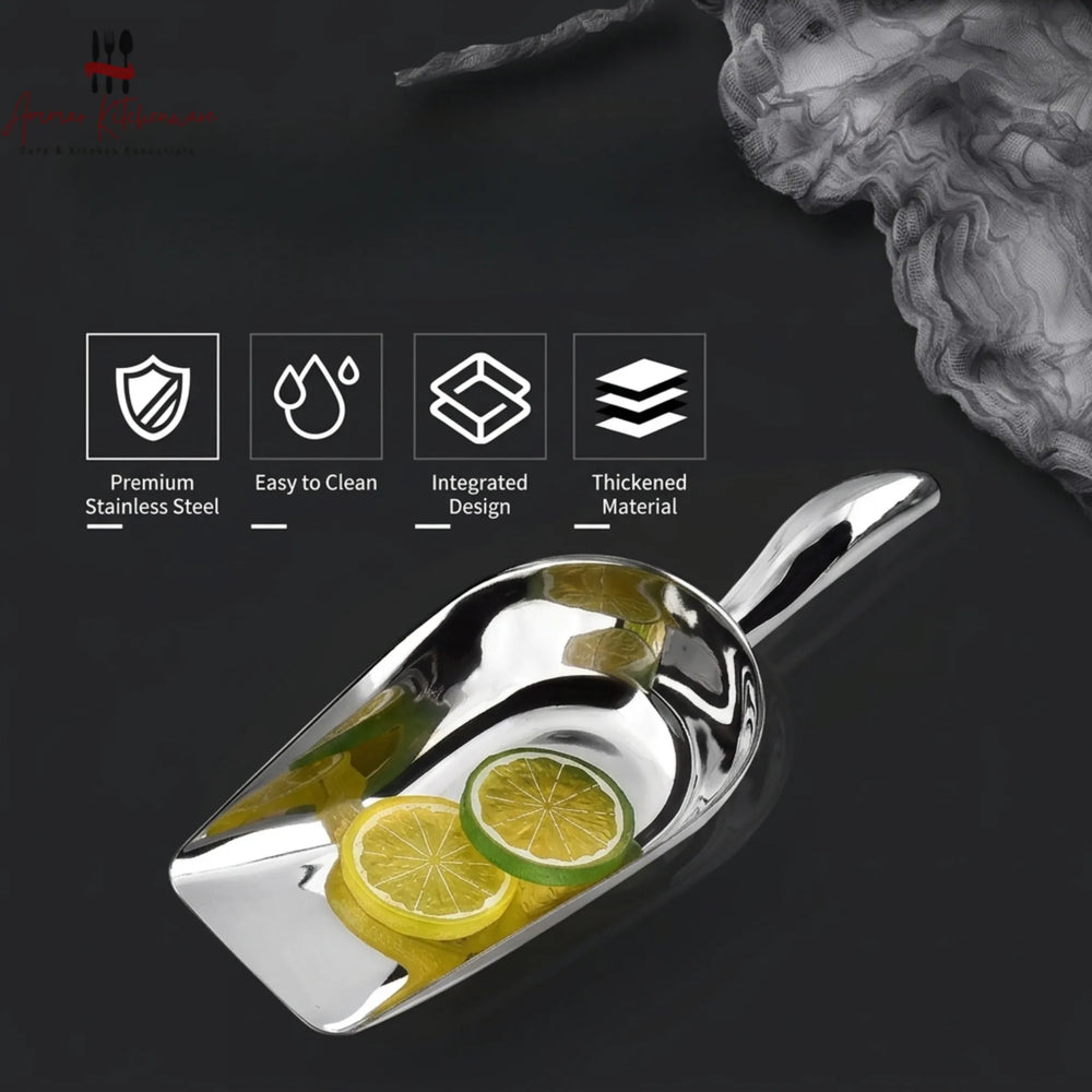 Stainless Steel Square Flat Ice and Food Scoop