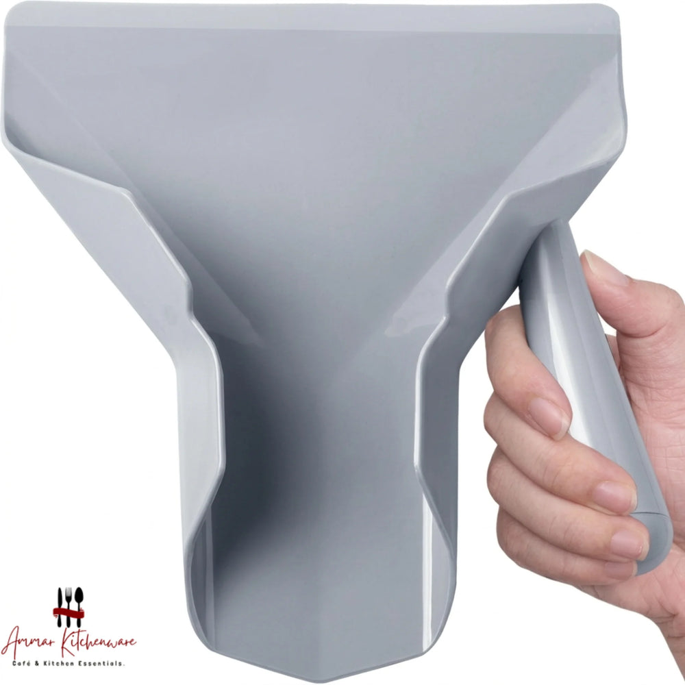 Grey plastic french fry scoop