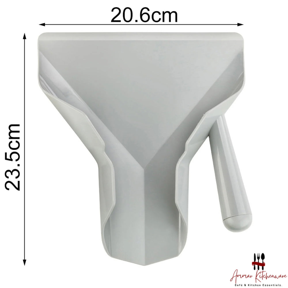 Grey plastic french fry scoop