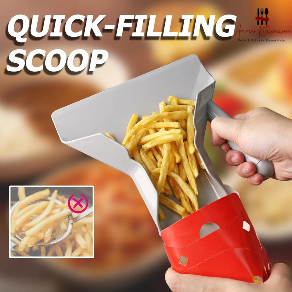 Plastic French Fry and Popcorn Bagging Scoop