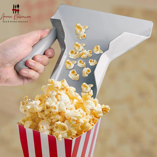 Grey plastic french fry scoop