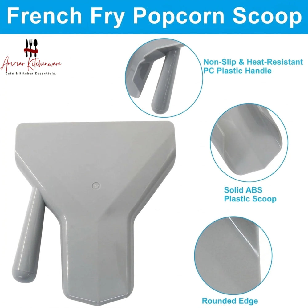 Grey plastic french fry scoop