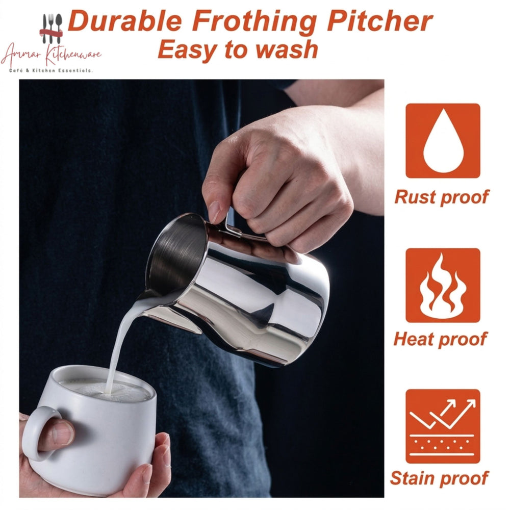 Italian style milk frothing pitcher