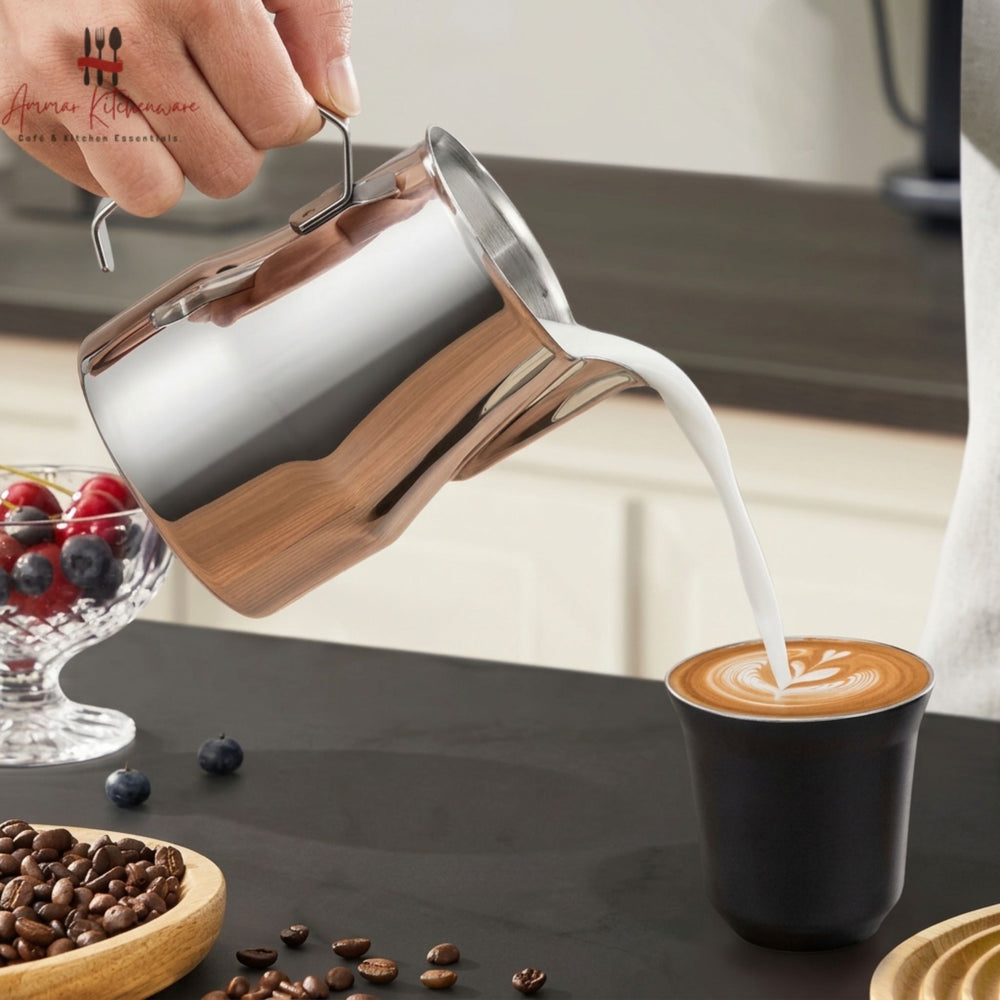Italian style milk frothing pitcher