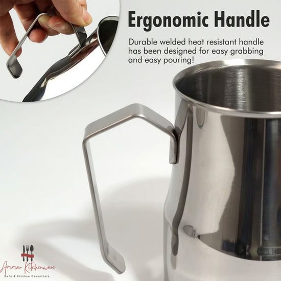 Italian style milk frothing pitcher