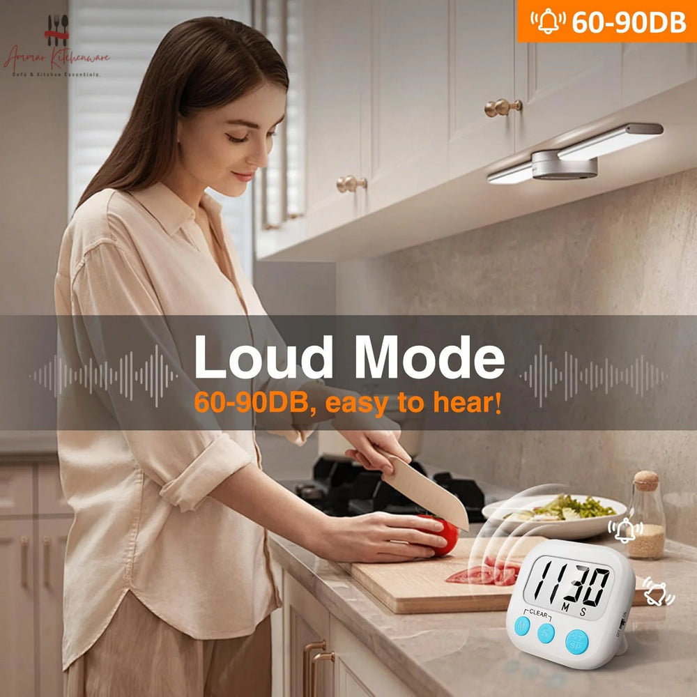 Digital Kitchen Timer with Magnetic Back & Retractable Stand
