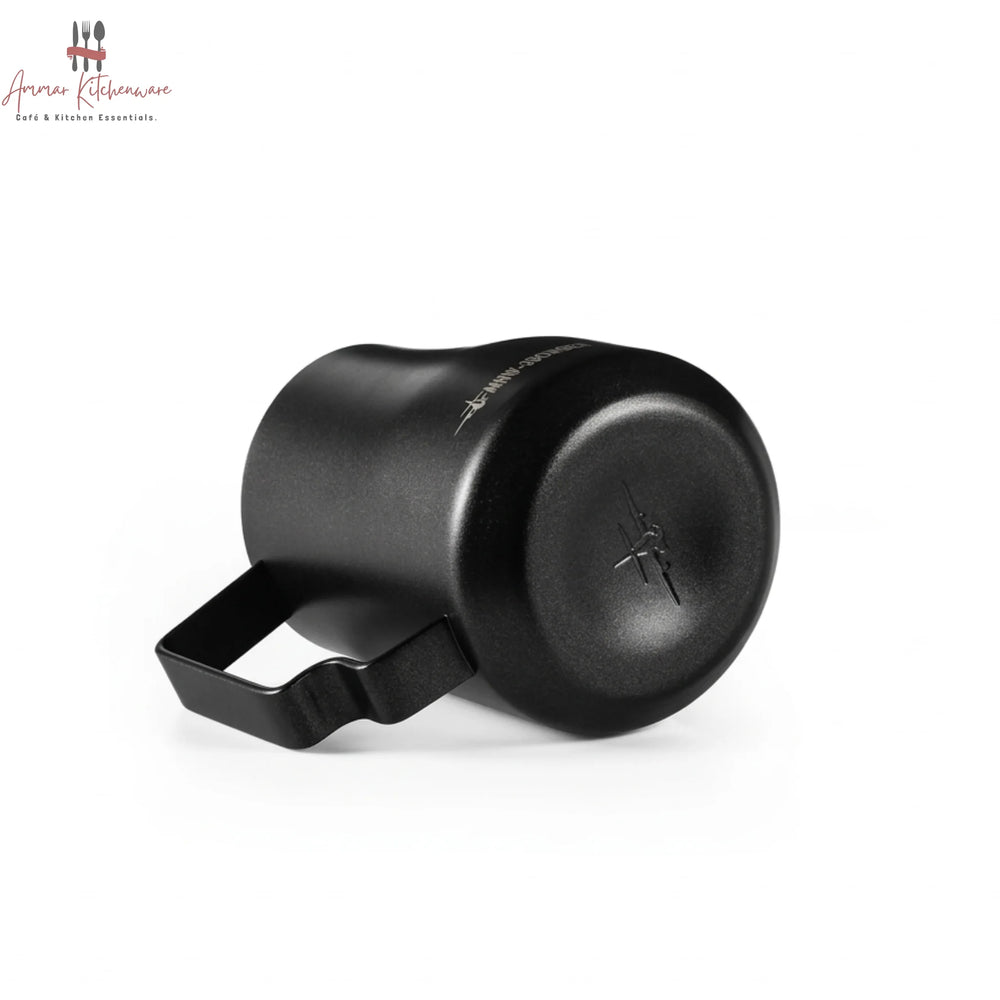 MHW-3BOMBER turbo milk steaming pitcher in matte black with precision pour spout