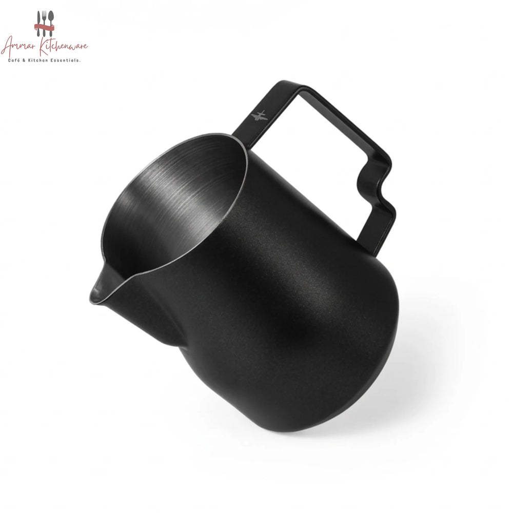 MHW-3BOMBER turbo milk steaming pitcher in matte black with precision pour spout