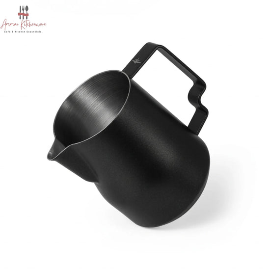 MHW-3BOMBER turbo milk steaming pitcher in matte black with precision pour spout