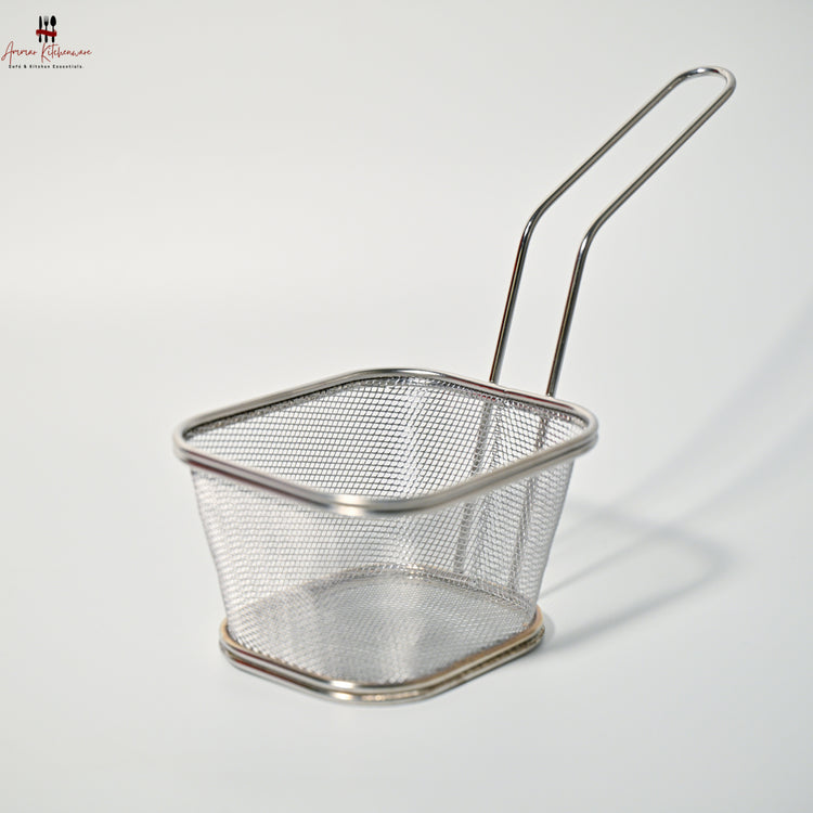 Stainless Steel Deep Fryer Serving Basket With Handle