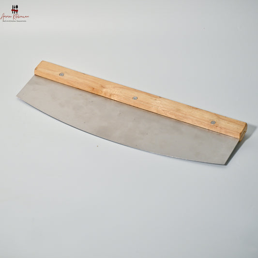 Pizza Cutter Rocking Knife (Wood Handle)