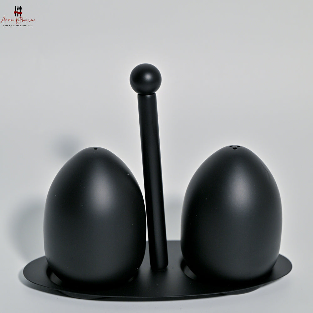 Egg Shaped Stainless Steel Salt and Pepper Shaker Set